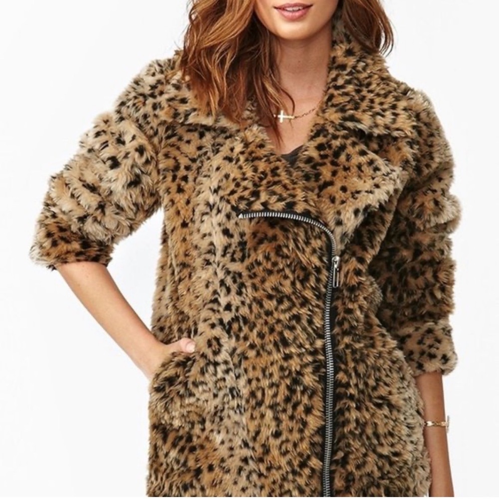 UNIF Donna Leopard Moto Coat size xsmall